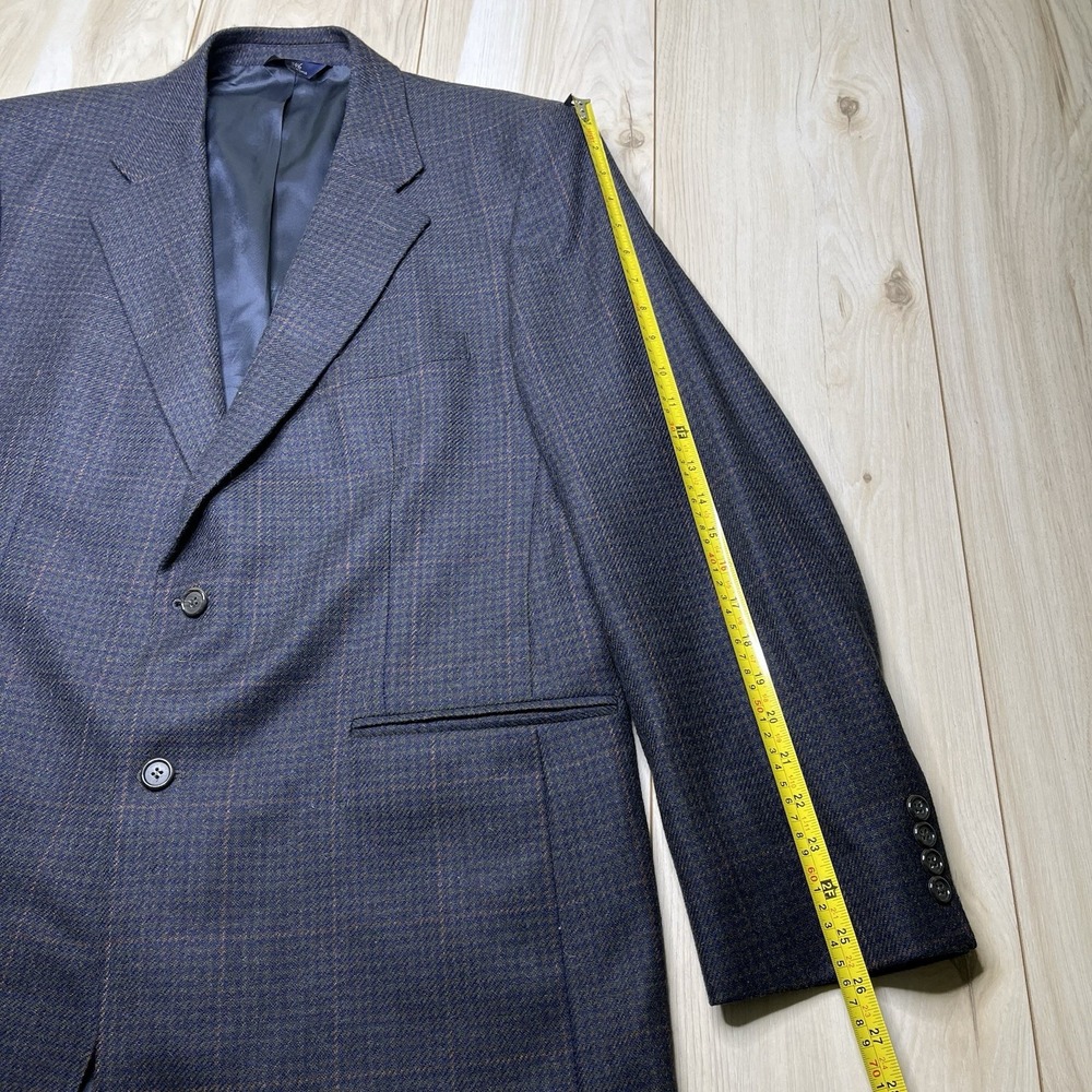 Brooks Brothers 346 Houndstooth Windowpane Plaid Blazer Multicolor Men Size 44L - Picture 12 of 16